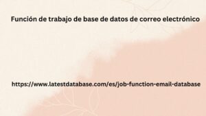 Función de trabajo de base de datos de correo electrónico