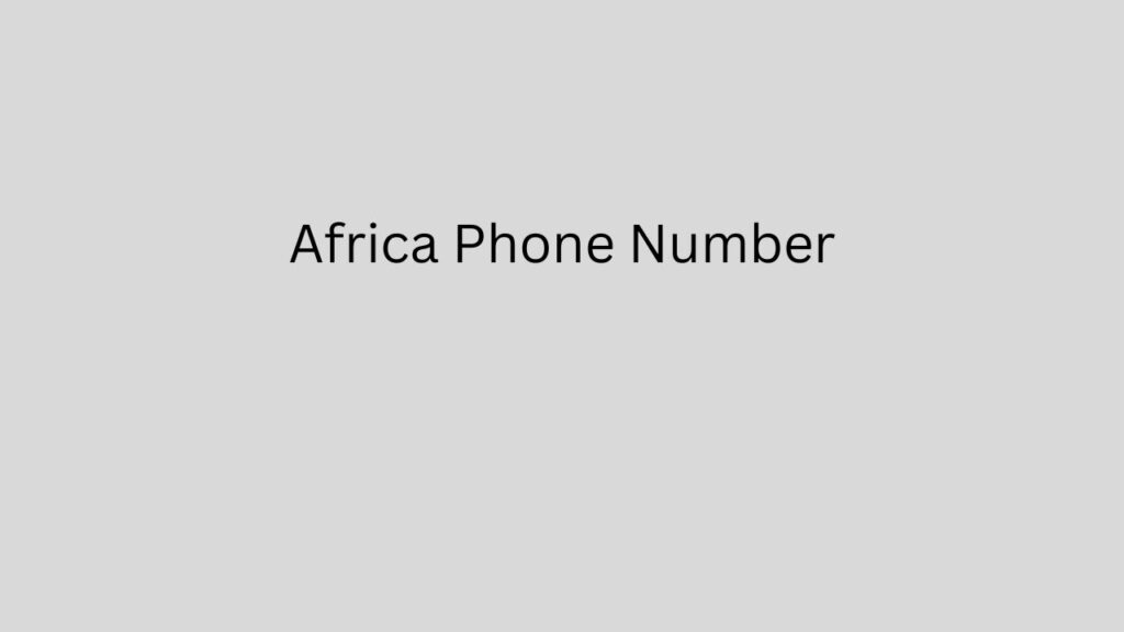 Africa Phone Number