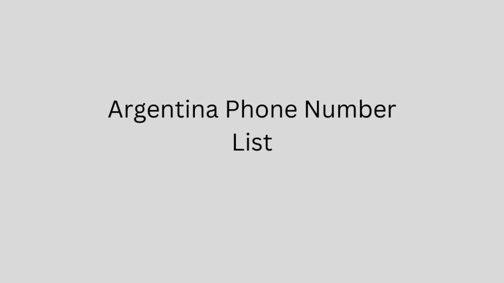 Argentina Phone Number List