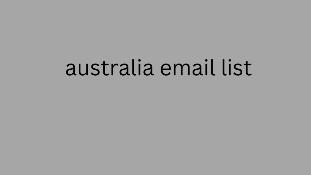 Australia Email List