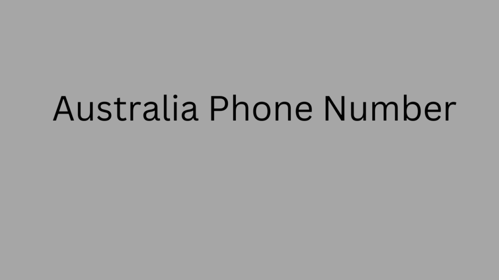 Australia Phone Number