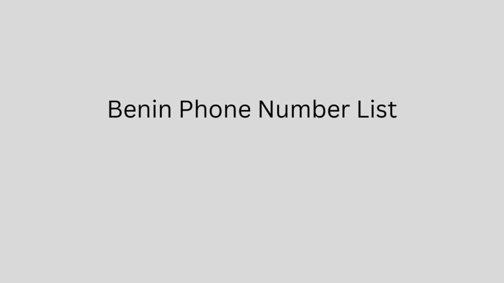 Benin Phone Number List