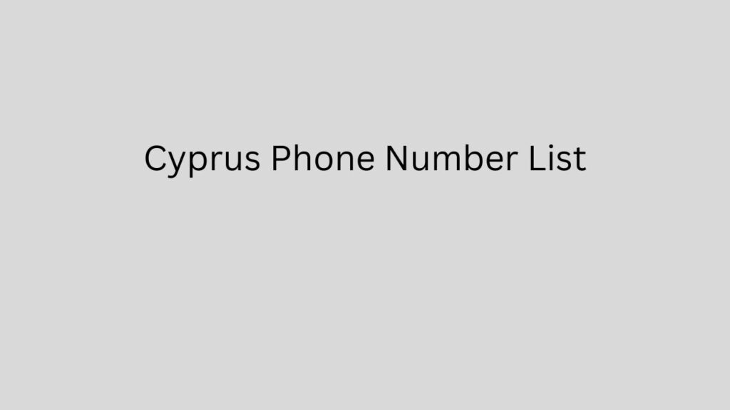 Cyprus Phone Number List
