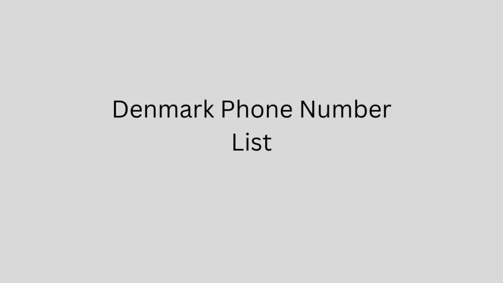 Denmark Phone Number List