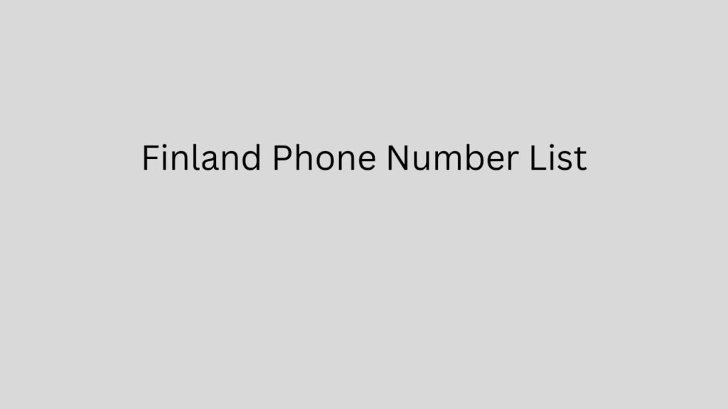 Finland WhatsApp Number List
