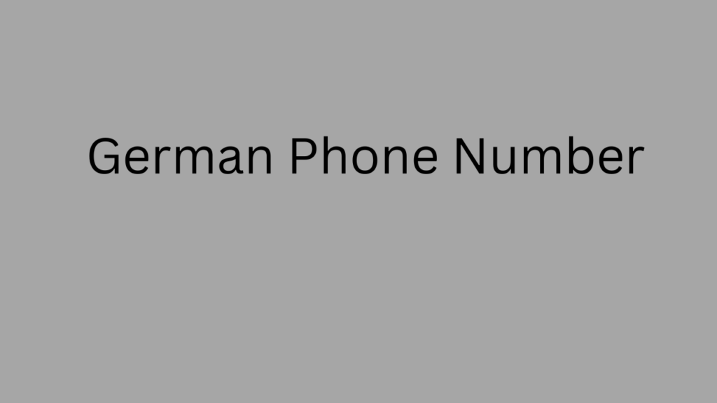 German Phone Number