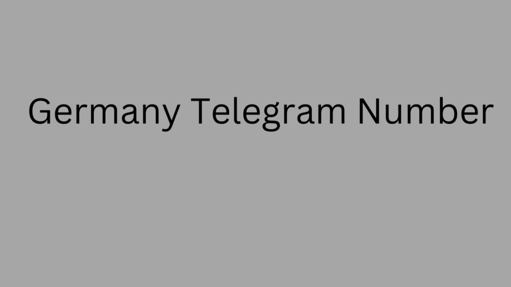 Germany Telegram Number