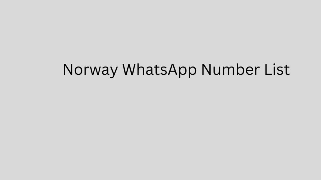 Norway WhatsApp Number List