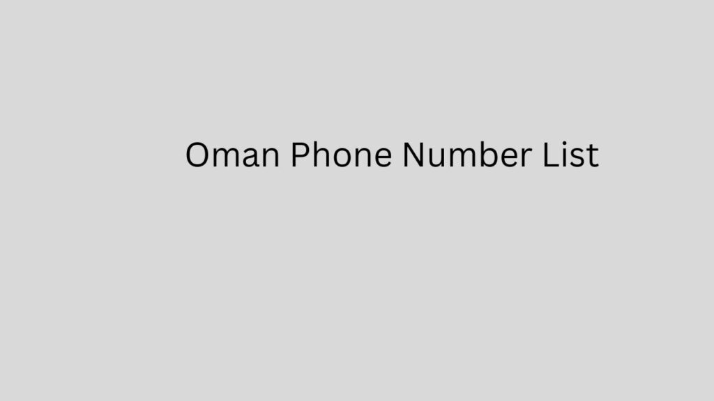 Oman Phone Number List