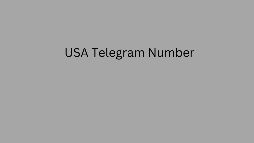 USA Telegram Number